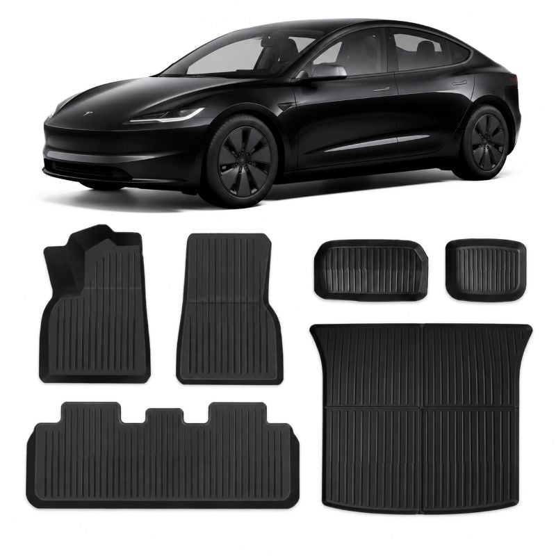 Tesla Model 3 Highland Gulvmatter – TPE 6-delt sett